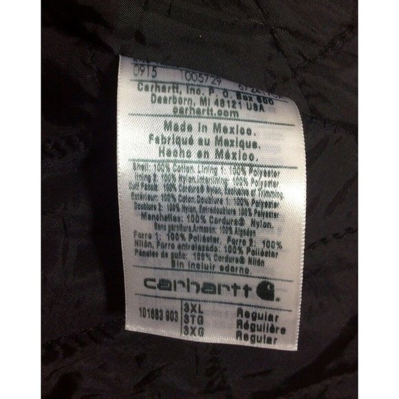 NEW CARHARTT Mens 3XL Brown Fleece Quilt Lined - Picture 11 of 11